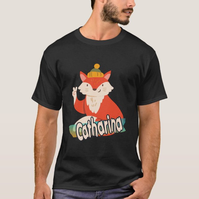 Catharina - Namn med Coola Fox T Shirt (Framsida)