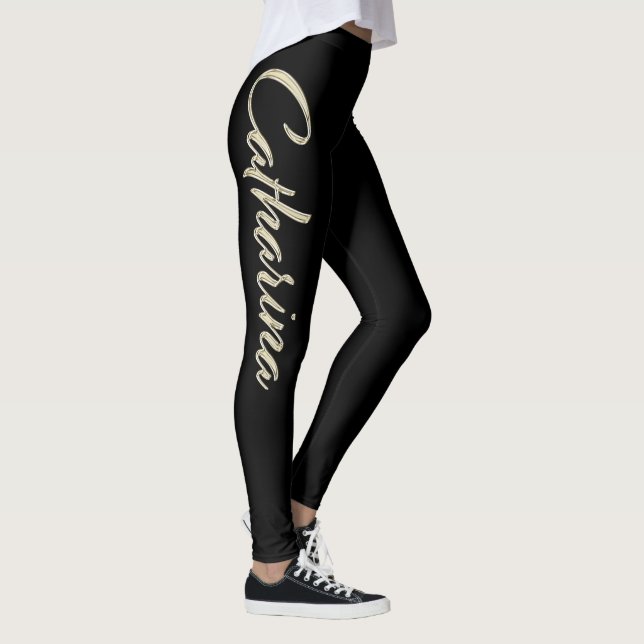 Catharina white gold Handwriting Hose Leggings (Höger)