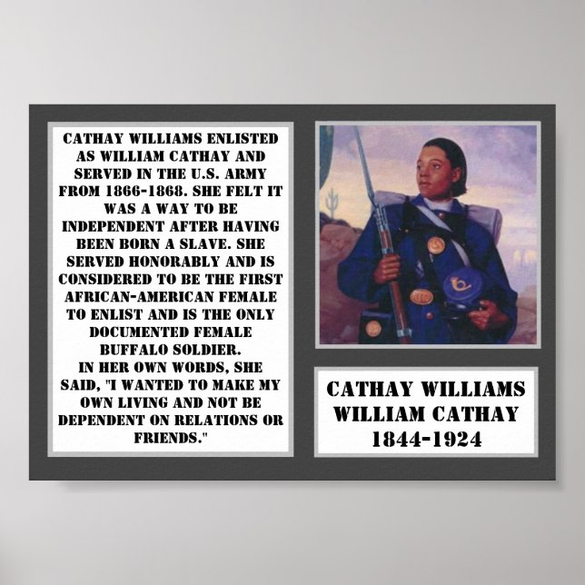 Cathay Williams Buffalo Soldier First Woman Army Poster (Framsidan)