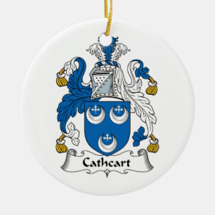 Cathcart familjvapensköld julgransprydnad keramik