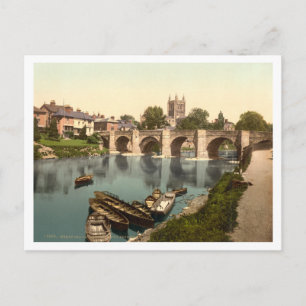 Cathedral and Wye Bridge, Hereford, Herefordshire Vykort