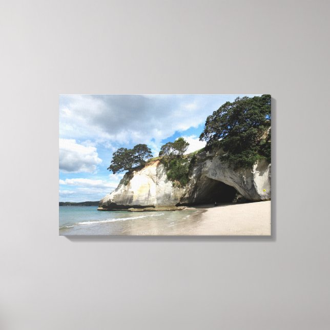 Cathedral Cove Coromandelhalvön Nya Zeeland Canvastryck (Framsida)