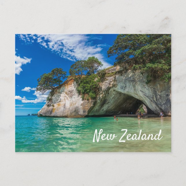 Cathedral Cove Nya Zeeland Strand Vykort (Framsida)