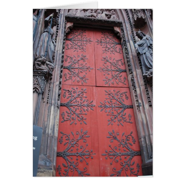 Cathedral Door Strasbourg, Frankrike Hälsningskort (Framsidan)