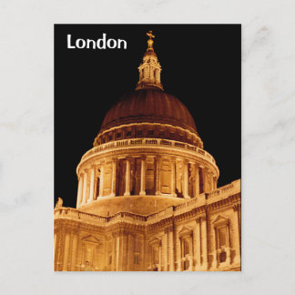 Cathedral Glows vid Night St Pauls London Postcard Vykort