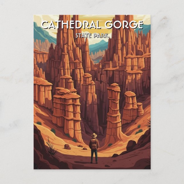 Cathedral Gorge State Park Nevada Travel Vykort (Framsida)