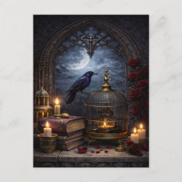 Cathedral Gothic Wall Art – Raven Still Life Vykort