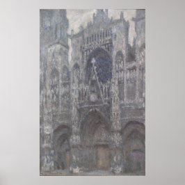 Cathedral in Rouen Portal Grått Weather by Monet Poster