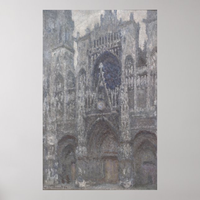 Cathedral in Rouen Portal Grått Weather by Monet Poster (Framsidan)
