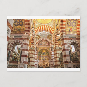Cathedral Notre Dame de la garde i Marseille Vykort