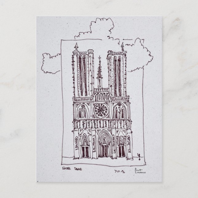 Cathedral Notre-Dame de Paris | Ille de la Cite Vykort (Framsida)