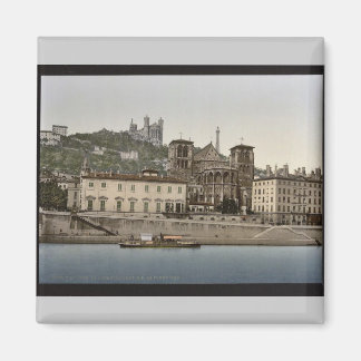 Cathedral och Notre Dame de Fourviere, Lyon, Fran Magnet