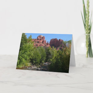 Cathedral Rock och bäck i Sedona Arizona Kort
