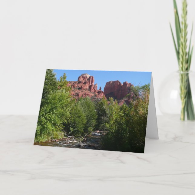 Cathedral Rock och bäck i Sedona Arizona Kort (Framsida)