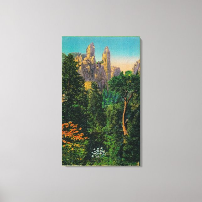 Cathedral Spires och Yosemite Valley Canvastryck (Framsida)