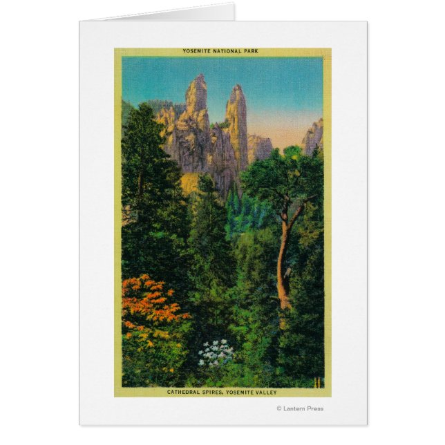 Cathedral Spires och Yosemite Valley Hälsningskort (Framsidan)