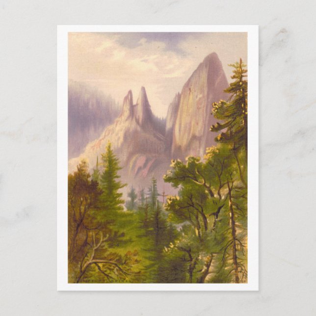 Cathedral Spires Yosemite Vintage Prang Lithograph Vykort (Framsida)