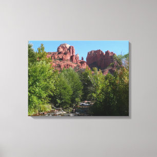 Cathedral Sten och Stream i Sedona Arizona Canvastryck