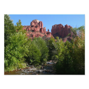 Cathedral Sten och Stream i Sedona Arizona Fototryck