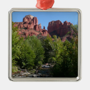Cathedral Sten och Stream i Sedona Arizona Julgransprydnad Metall