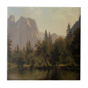 Cathedral Sten, Yosemite Valley Albert Bierstadt Kakelplatta