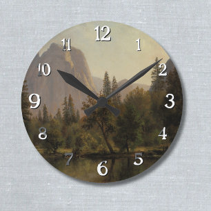 Cathedral Sten, Yosemite Valley Albert Bierstadt Rund Klocka