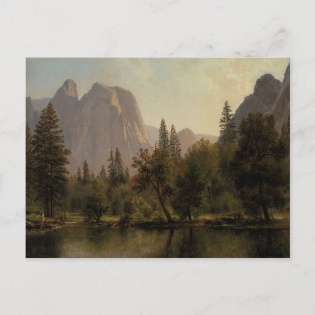 Cathedral Sten, Yosemite Valley, Bierstadt Vykort (Framsida)