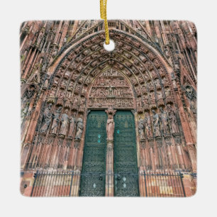 Cathedrale Notre Dame, Strasbourg, frankrike Julgransprydnad Keramik