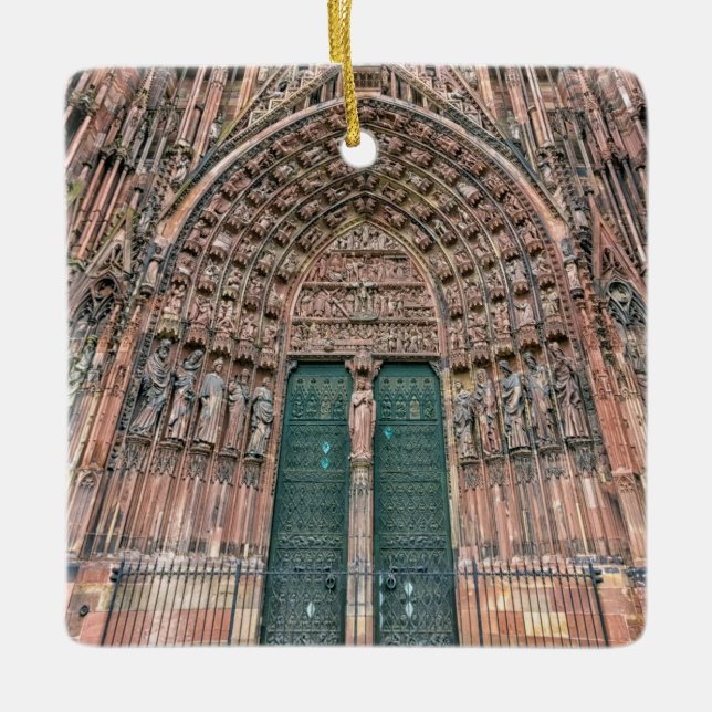 Cathedrale Notre Dame, Strasbourg, frankrike Julgransprydnad Keramik (Framsida)