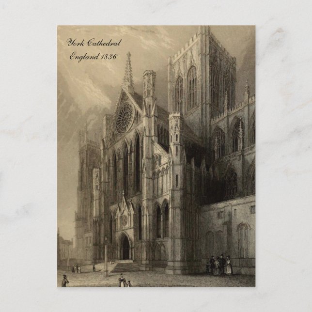 Cathedrals of England Series: York 1836 Vykort (Framsida)