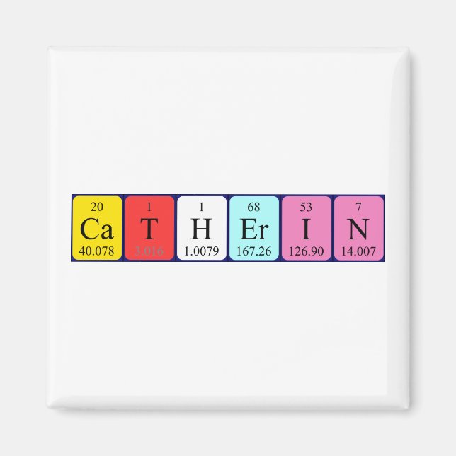 Catherin Perioin bord namn magnet (Framsidan)