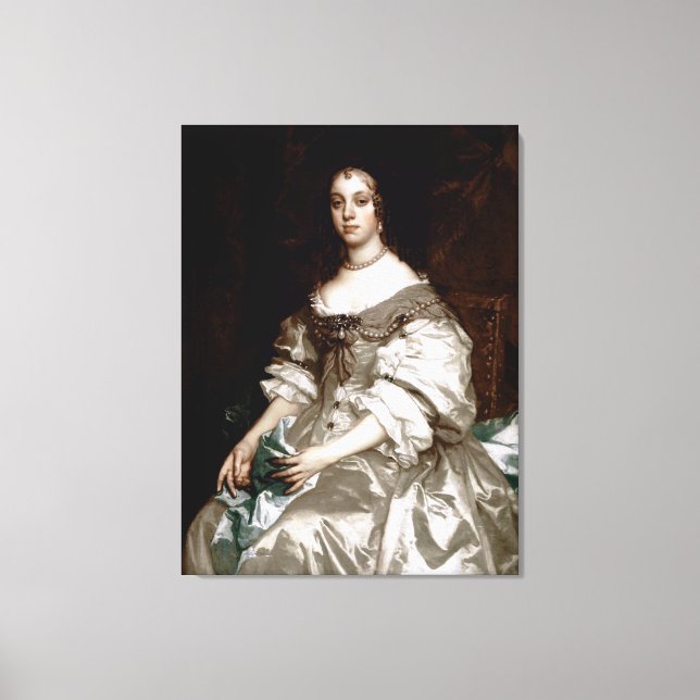 Catherine av Braganza från Herr Peter Lely Canvastryck (Framsida)