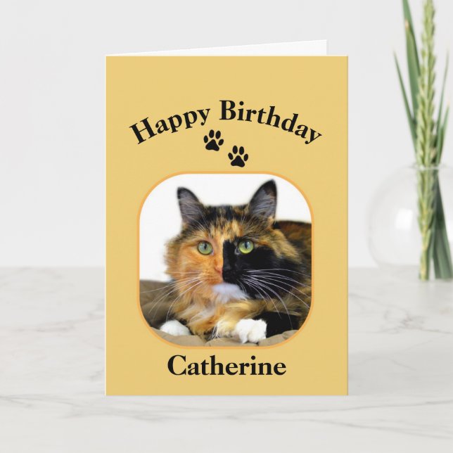 Catherine Calico Cat Grattis på födelsedagen Kort (Framsida)