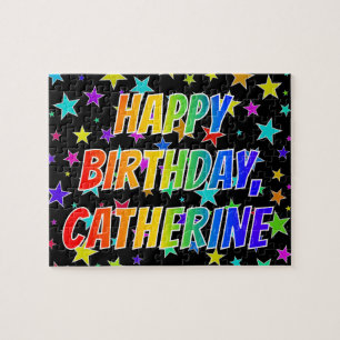 ’CATHERINE’ First Namn, Roligt ’GRATTIS PÅ FÖDELSE Pussel