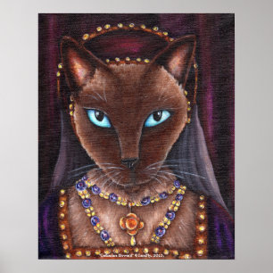 Catherine Howard Cat Art Kung Henry VIII Tudors Poster