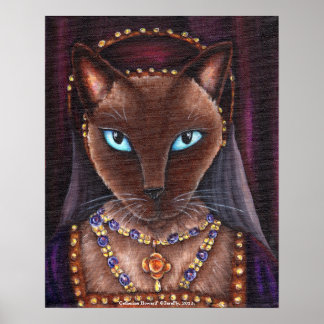 Catherine Howard Cat Art Kung Henry VIII Tudors Poster