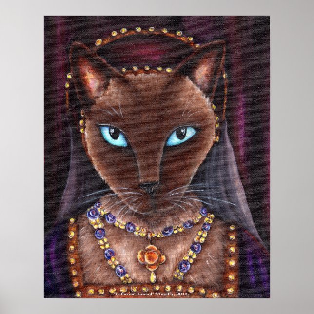 Catherine Howard Cat Art Kung Henry VIII Tudors Poster (Framsidan)