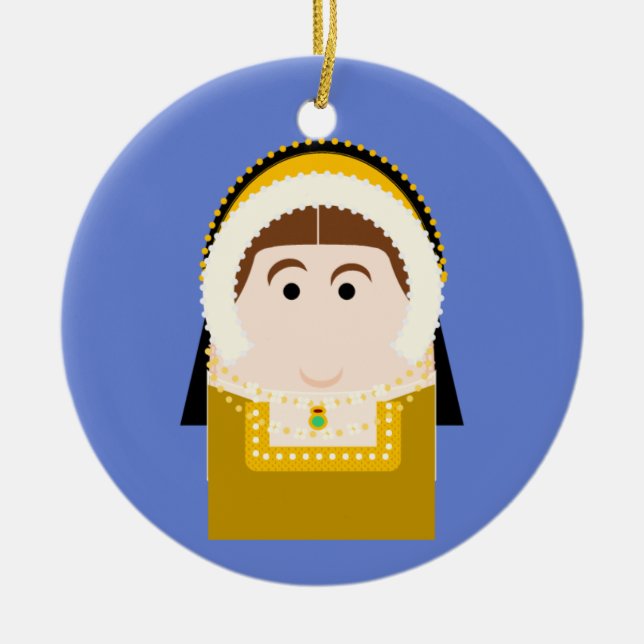 Catherine Howard Tudor Queen Julgransprydnad Keramik (Framsidan)