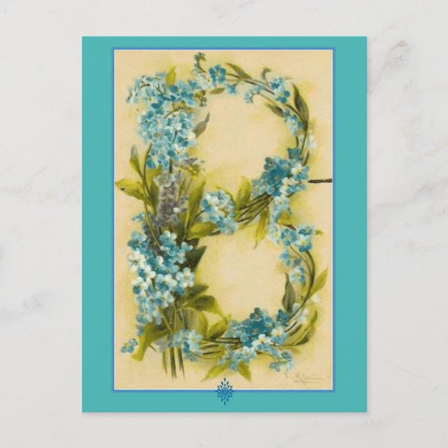 Catherine Klein Flower Alphabet Brev B Vykort (Framsida)