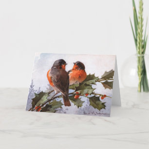 Catherine Klein: Robins på järnek Helgkort