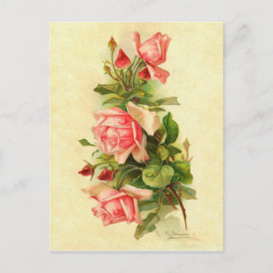 Catherine Klein Victorian Flower Rosor Bouquet Vykort