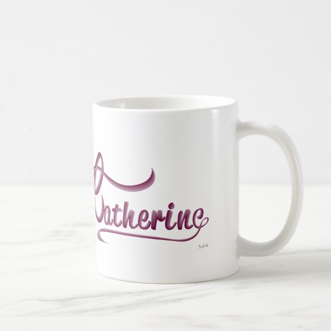 Catherine - nom personnalisé kaffemugg (Höger)