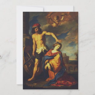 Catherine of Alexandria's martyrdom Sacred Fine Ar Julkort