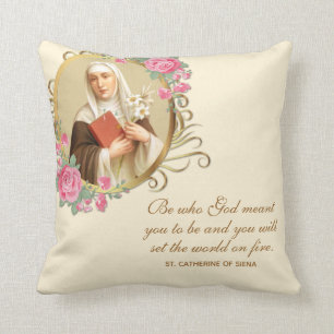 Catherine of Siena Prayer Quote Ro Religiösa Kudde