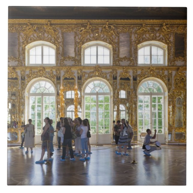 Catherine Palace, detaljer om Underbarare Hall Kakelplatta (Framsidan)