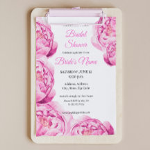 Catherine Pink Peony Bröllopsdusch Inbjudan