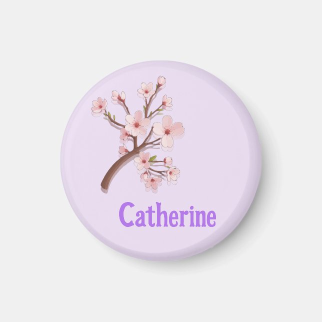 Catherine Sakura Blommande Gren Hjärta Magnet (Framsidan)