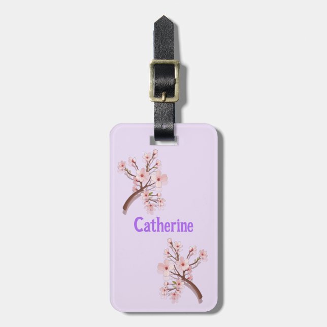 Catherine Sakura Blommar Gren Heart Bagagebricka (Vertikal Framsida)