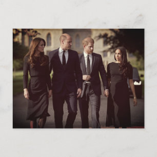 Catherine William Harry Meghan Long Walk 2022 Vykort