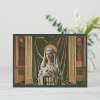 Catholic Art Holy Card | Saint Aldegundis Inbjudningar